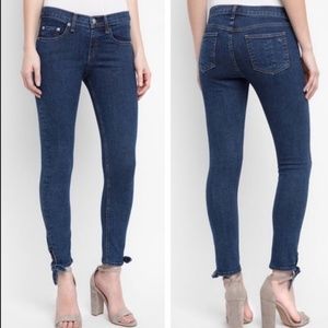 RAG & BONE STEVIE SKINNY CROPPED TIE ANKLE JEANS